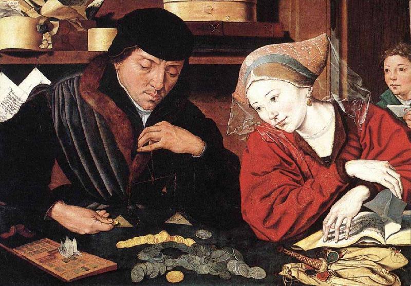 Marinus van Reymerswaele The money changer and his wife oil painting picture
